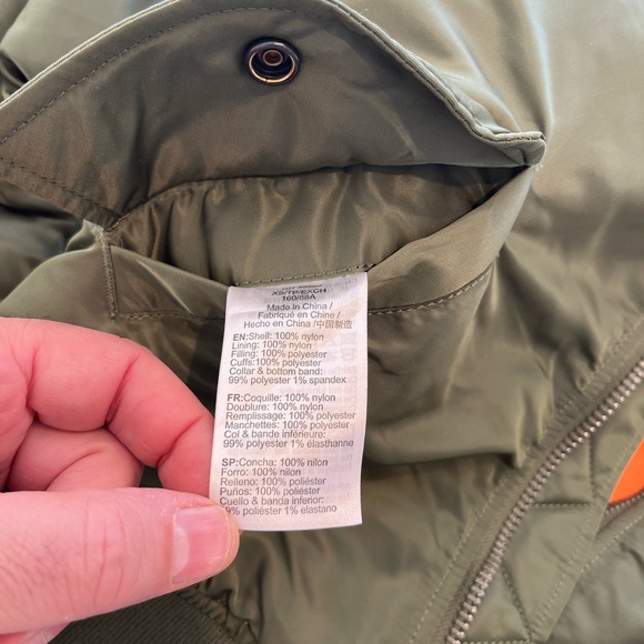 Alpha Industries Jacket Mens MA-1 Pilot Flight Bomber Reversible Green & Orange - Picture 11 of 11